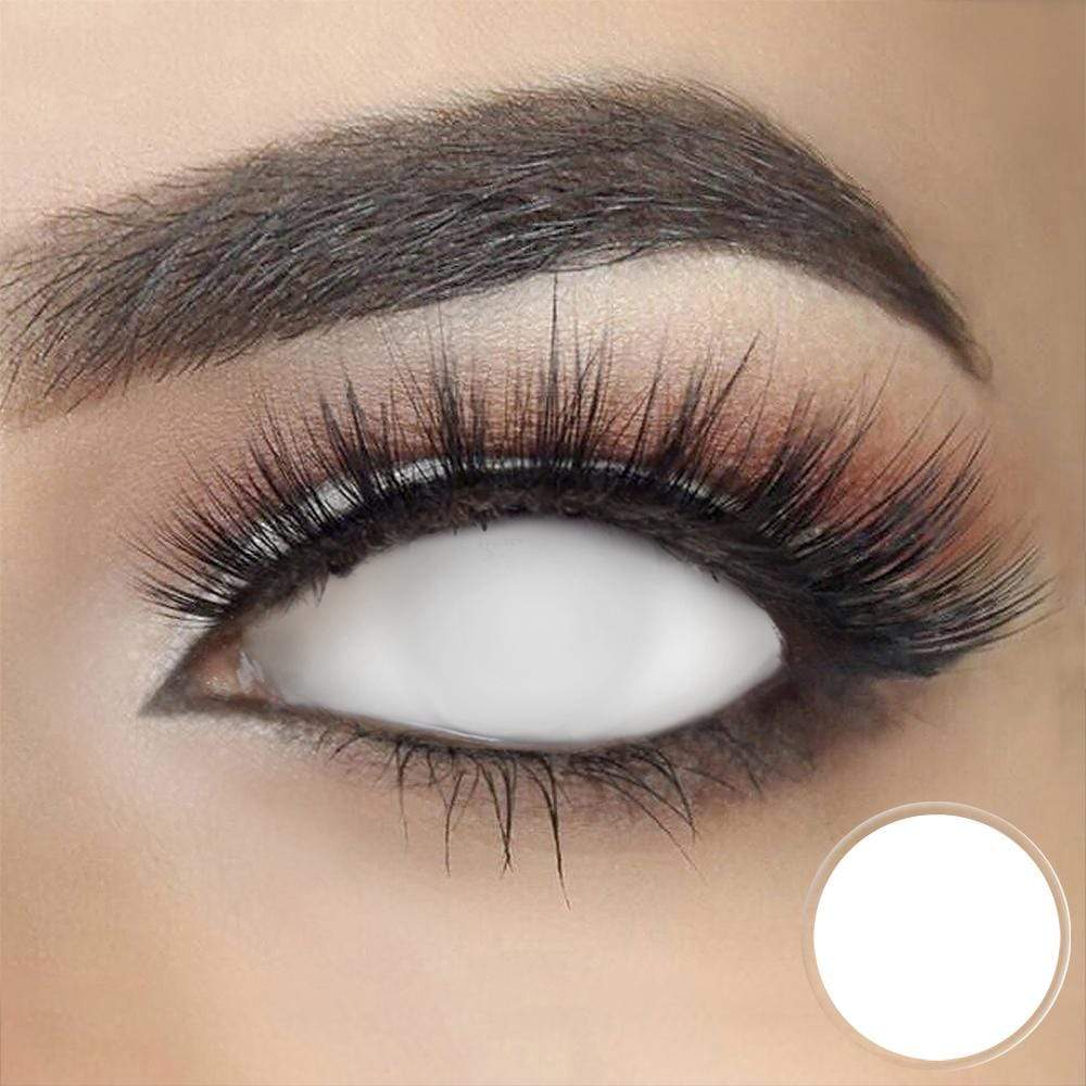 ALL White Blind White Halloween Cosplay Contact Lenses - Uniieye