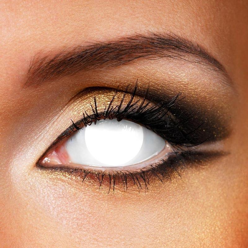 ALL White Blind White Halloween Cosplay Contact Lenses - Uniieye