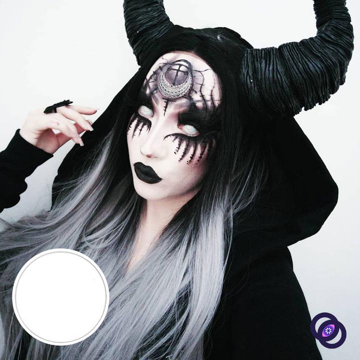 Blind White Cosplay Contact Lenses - Uniieye