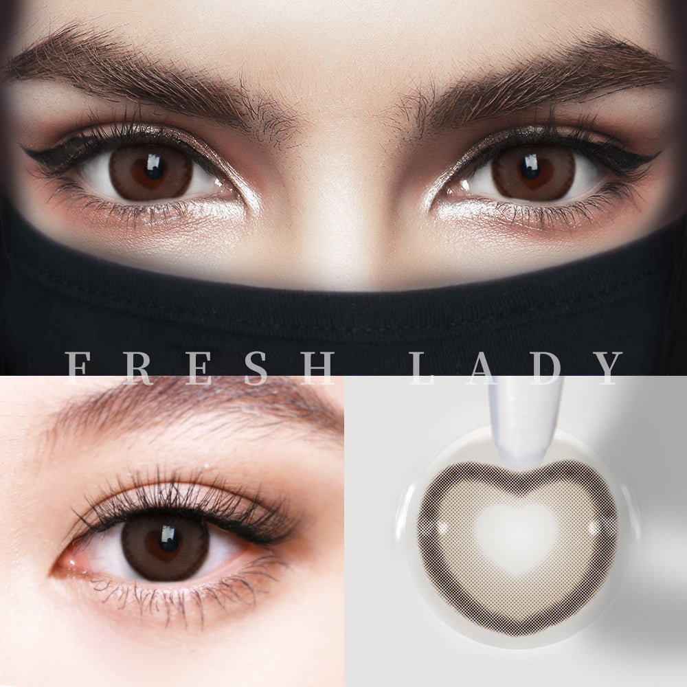 Bubble Heart Brown Contact Lenses - Uniieye